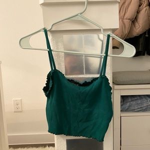 Cute emerald crop top. Spaghetti straps. Stretchy material. From top shop!!